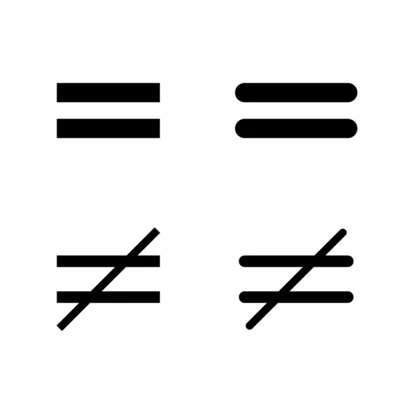 Conjunto Símbolos Matemáticas Divididas Iguales Ícono Matemáticas Educación Diseño Ilustración — Vector de stock