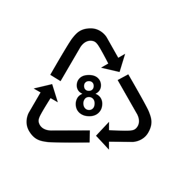 Пластиковый Символ Экология Утилизации Знак Изолирован Белом Фоне Значок Отходов — стоковый вектор