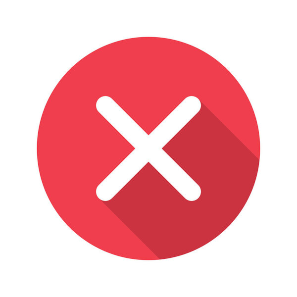 Cross mark icon, X sign, simple error design vector illustration, false choice symbol .