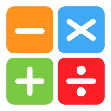 Artı, eksi, matematik sembolüne çarpma ve sapma, eğitim matematik ikonu, web element vektör illüstrasyon tasarımı .
