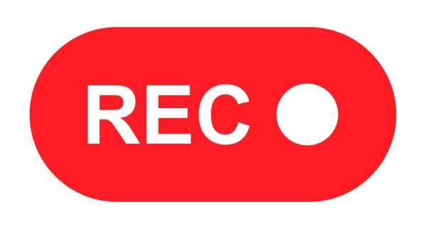 Kayıt Işareti Düğmesi Kırmızı Uygulama Paneli Rec Vektör Sembolü Beyaz — Stok Vektör