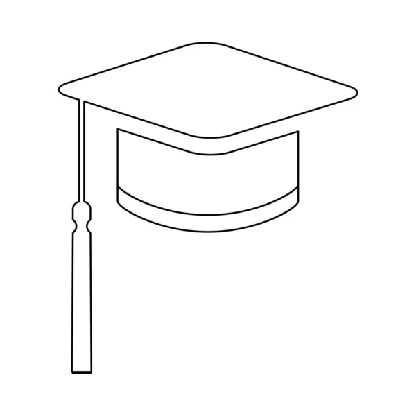 Kapsel Hatt Symbol Isolerad Vit Bakgrund Examen Utbildning Illustration Vektor — Stock vektor