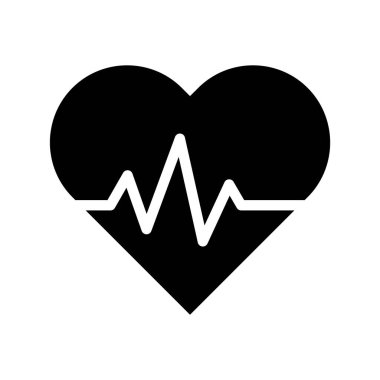 Yer çekimi çizgisi simgesi, beyaz arka planda izole edilmiş sağlık tıbbi kalp atışı sembolü, hastane logosu, vektör illüstrasyonu .