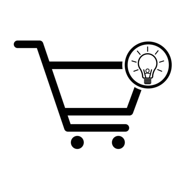 Einkaufswagen Idee Verkauf Icon Markt Geschichte Shop Vektor Illustration Symbol — Stockvektor
