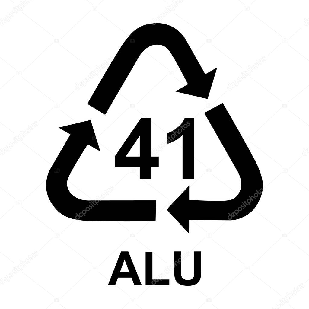 Metals symbol, ecology recycling sign isolated on white background. Package waste icon .