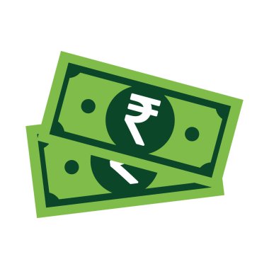 Rupi düz simge işareti vektörü. Kağıt para sembolü beyaz arkaplanda izole edilmiş, İş Grafiği illüstrasyonu .