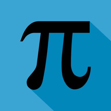 Pi matematiksel sembol, geometri formülü ikonu, eğitim vektör illüstrasyonu, 3.14 düğme .