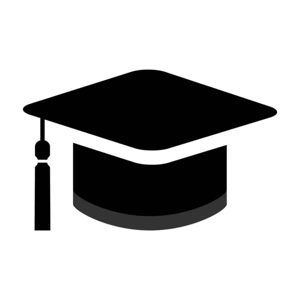 Boné Símbolo Chapéu Isolado Fundo Branco Icone Vetor Ilustração Educação —  Vetores de Stock