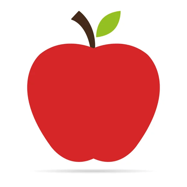 Apple Icon Shadow Healthy Raw Symbol Foot Sweet Fruit Vector — Stock Vector