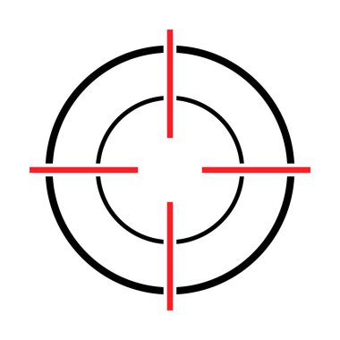 Görüş açısı vektör simgesi. Web tasarımı için Crosshair sembolünün modern hedef çizimi. Çapraz işaret noktası .