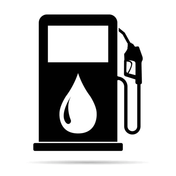 Gas Station Icon Shadow Nozzle Isolated Logo Vector Pump Gasoline — Stock Vector