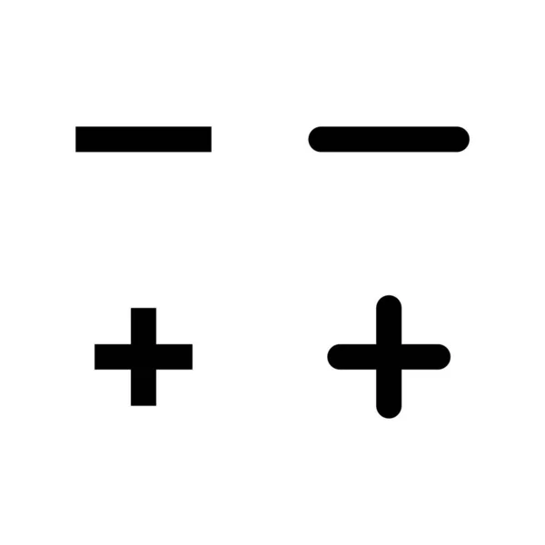 Set Più Meno Simbolo Matematico Icona Della Matematica Dell Educazione — Vettoriale Stock
