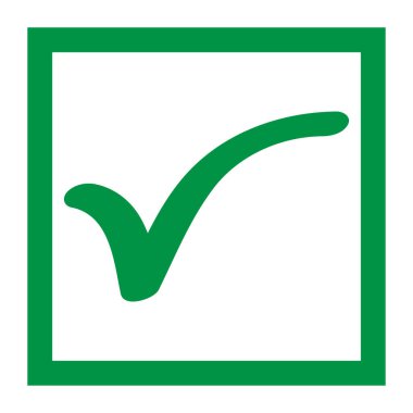 İşaretleme işareti, tik simgesi, başarılı - evet vektör illüstrasyonu arka planda izole edildi, oy pozitif .