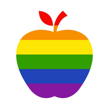 Apple lgbt simgesi, sağlıklı ham sembol, ayaklı tatlı meyve, vektör illüstrasyon tasarımı, ekolojik diyet .