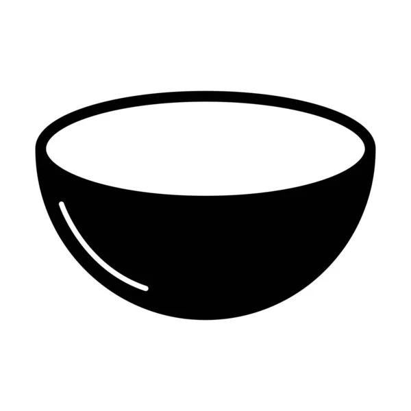 Icono Del Tazón Signo Comida Aislado Fondo Ilustración Vectorial Diseño — Vector de stock