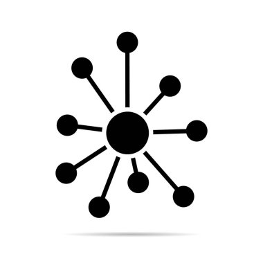 İnbot düz ağ simgesi, yapısal vektör sembolünü beyaz arkaplanda izole et, teknoloji sistemi .