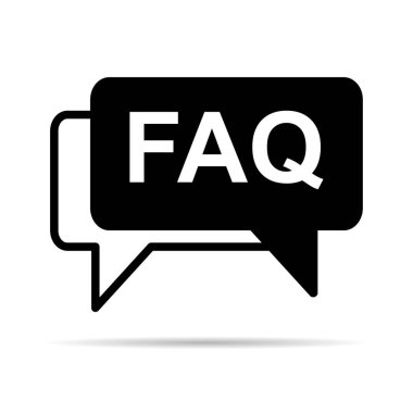 SSS, sıklıkla sorulan soru vektör simgesi. Bilgi konuşma balonu sembolü, yardım iletisi .