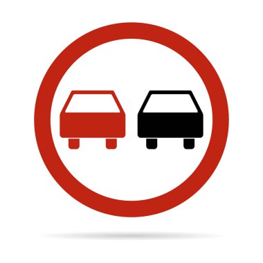 Uyarı yolu, ulaşım yasağı simgesi, araç yasaklı bilgi vektörü illüstrasyonu yok .