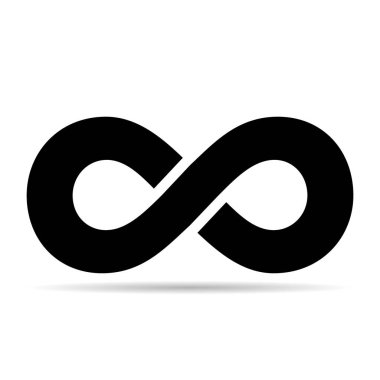 Sonsuz geometrik ikon gölgesi, matematiksel dövme sembolü, sonsuz soyut şekil vektör çizimi modern işaret .