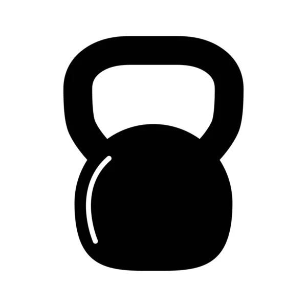 Kettlebell Ikon Fitnesssport Symbol Järn Utrustning Vektor Illustration Träning Tung — Stock vektor
