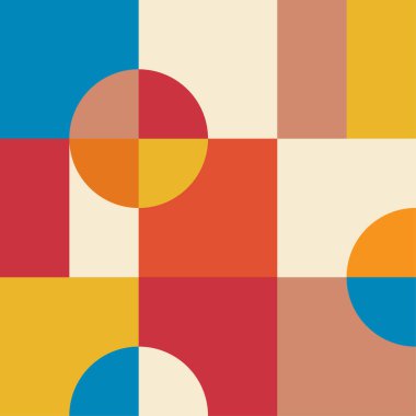 Soyut vektör geometrik tasarımı. Başlık başlığı Bauhaus Baskground vektör illüstrasyonu için minimal broşür şürü .