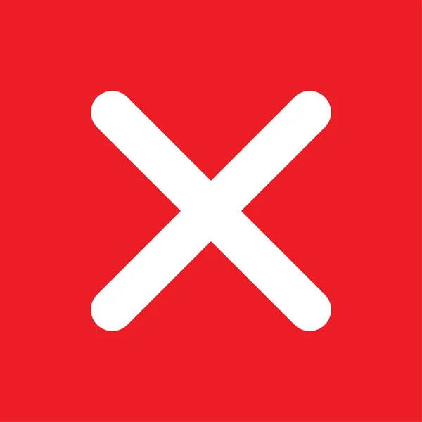 Ikona Křížové Značky Znak Jednoduchá Vektorová Ilustrace Chybového Návrhu Symbol — Stockový vektor