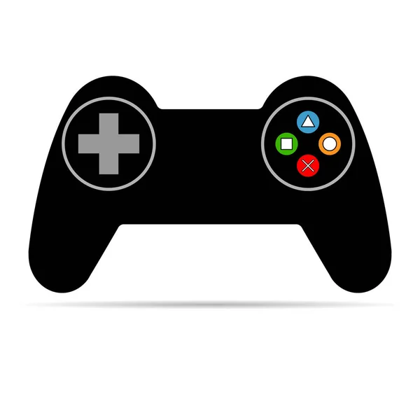 Console Jeu Gamepad Icône Ombre Gadget Joystick Technologie Bouton Illustration — Image vectorielle