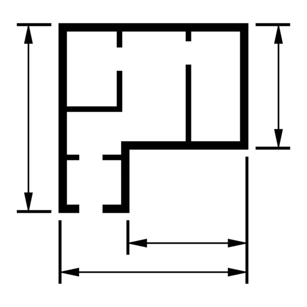 Huis Plan Icoon Architectuur Schets Grafisch Ontwerp Woningbouw Project Vector — Stockvector