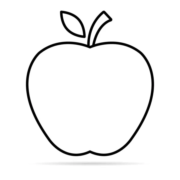 Apple Symbol Mit Schatten Gesundes Rohes Symbol Süße Früchte Vektorillustration — Stockvektor