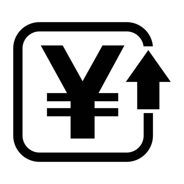 Coste Símbolo Yuan Aumentar Icono Imagen Símbolo Vector Ingresos Aislada — Archivo Imágenes Vectoriales