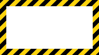 Siyah ve sarı köşegen çizgili. Boş vektör illüstrasyon uyarı arka planı. Tehlike uyarısı işareti bandı. Dikkat metni için boşluk .