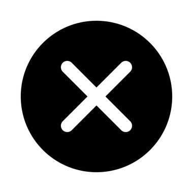 Çapraz işaret simgesi, X işareti, basit hata tasarım vektörü çizimi, yanlış seçim sembolü .