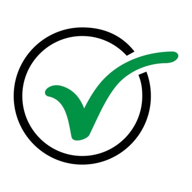 İşaretleme işareti, tik simgesi, başarılı - evet vektör illüstrasyonu arka planda izole edildi, oy pozitif .