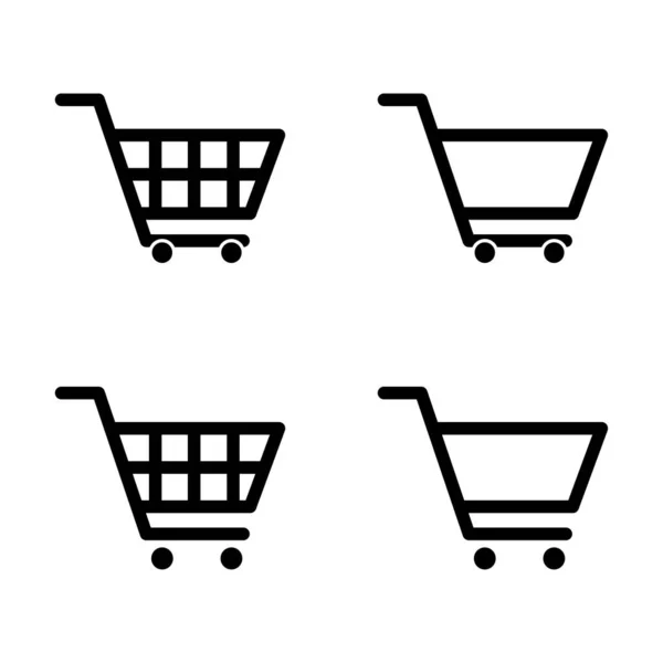 Set Shopping Cart Sale Icon Market Story Shop Vector Illustration — Stock Vector