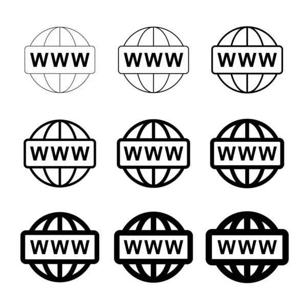 Www Világméretű Web Set Site Szimbólum Internet Gyűjtemény Ikon Website — Stock Vector