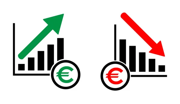 Zestaw Dochodów Rosnący Symbol Ekonomiczny Pieniądze Płaska Nowoczesna Ikona Izolowane — Wektor stockowy