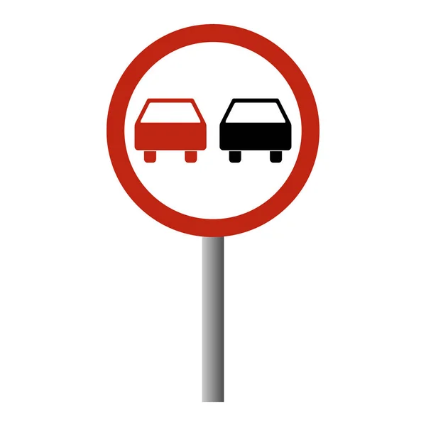 Sin Adelantamiento Carretera Advertencia Icono Prohibición Transporte Coche Vectores Información — Vector de stock