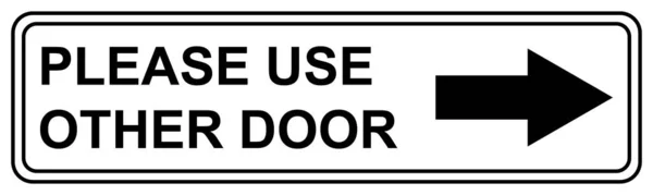 Please Use Other Door Graphic Icon Information Label Notice Text — Stock vektor