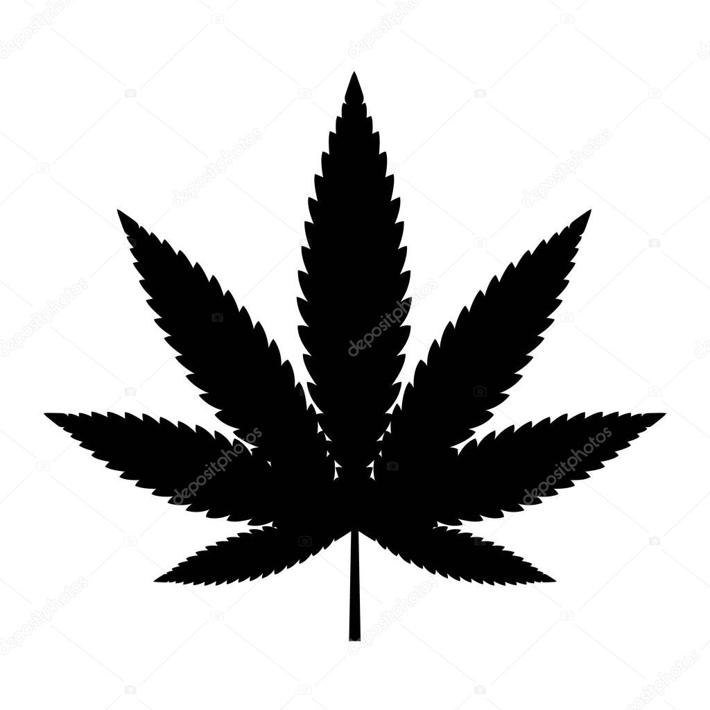 Mariuhana leaf symbol, marijuana or hemp icon, cannabis medical sign, weed drug vector illustration .