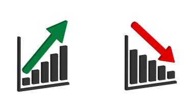 Gelir kümesi ve büyüyen ekonomik sembol, para düz modern simge, beyaz arka planda izole .