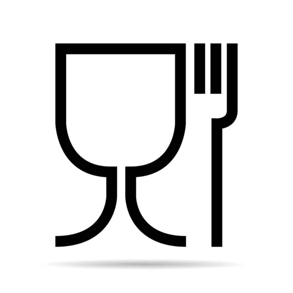 Food Safe Symbol International Icon Food Safe Material Wine Glass — Stock Vector