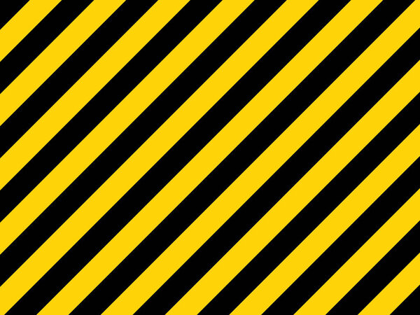 Черно-жёлтая диагональная линия полосатая. Пустой векторный рисунок предупреждающий фон. Лента с предупреждением об опасности. Пространство для внимания .