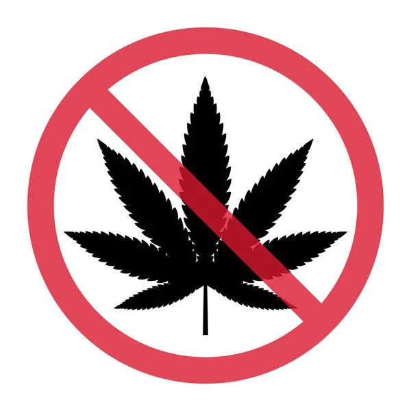 Mariuhana Símbolo Hoja Peligro Marihuana Cáñamo Icono Cannabis Signo Médico — Archivo Imágenes Vectoriales