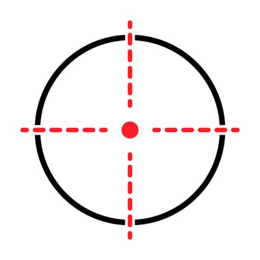 Görüş açısı vektör simgesi. Web tasarımı için Crosshair sembolünün modern hedef çizimi. Çapraz işaret noktası .