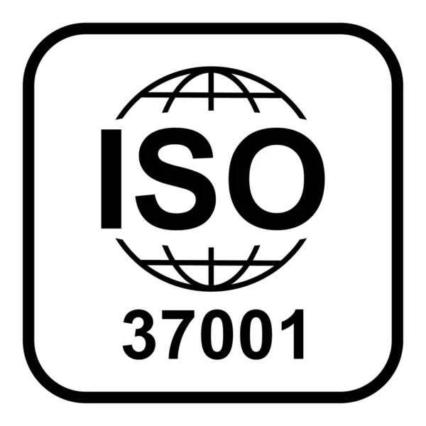 Iso 37001 아이콘 시스템이야 품질의 배경에 — 스톡 벡터