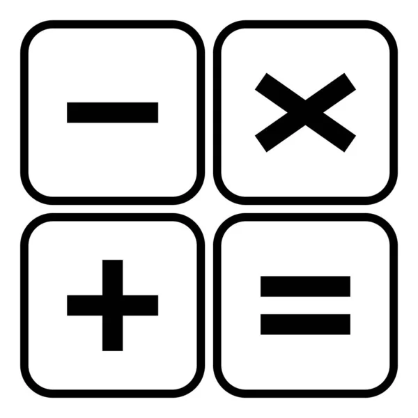 Além Disso Menos Multiplicar Igual Símbolo Matemática Ícone Matemática Educação —  Vetores de Stock