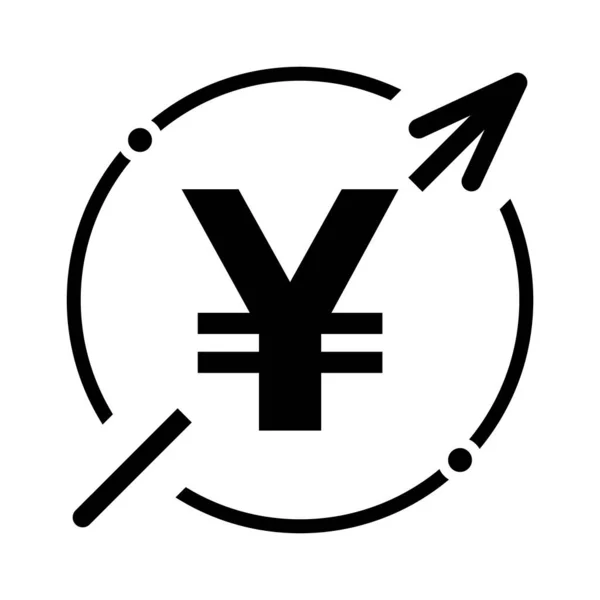 Symbole Coût Yuan Augmenter Icône Image Vectorielle Revenu Isolée Arrière — Image vectorielle