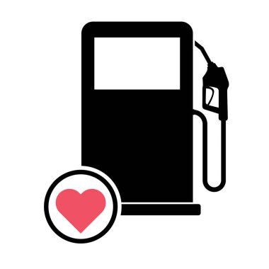 Benzin istasyonu simgesi, nozül izole edilmiş logo vektörü, benzin dizaynı, petrol enerjisi sembolü .