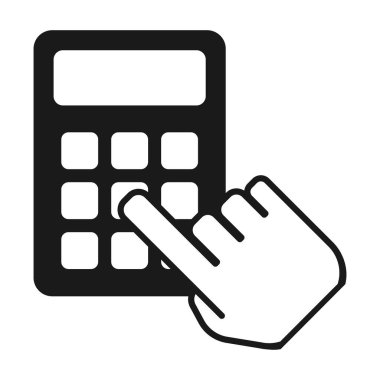 Hesap makinesi simgesi, matematik web düğmesi vektör illüstrasyonu. İnternet sitesi finans teknolojisi tasarımı .