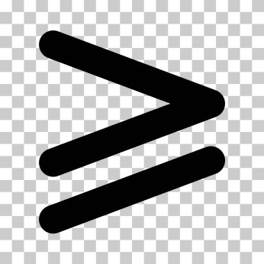 Matematik sembolünden büyük ya da eşit, eğitim matematik simgesi, web element vektör çizimi tasarımı, finans işareti .